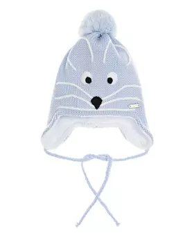 Голубая шапка с декором "Мышка" Il Trenino детская