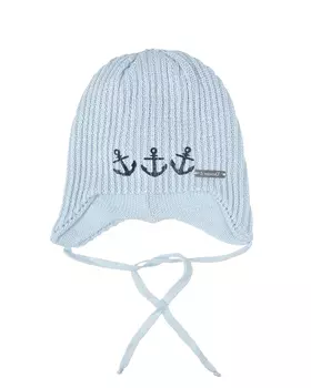 Голубая шапка с принтом "якоря" Il Trenino