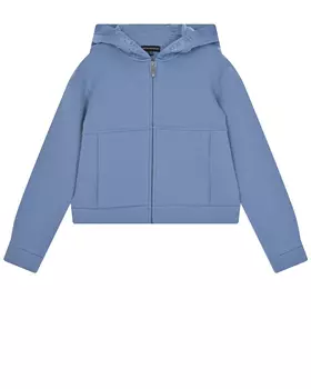 Голубая спортивная куртка с капюшоном Emporio Armani детская