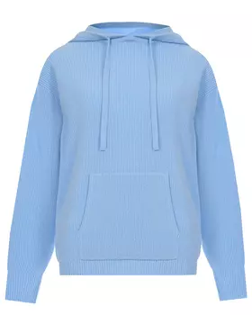 Голубая толстовка-худи из кашемира Allude