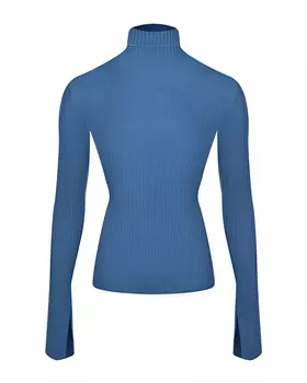 Голубая водолазка с удлиненными манжетами MRZ