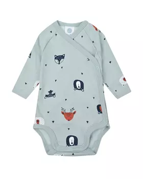 Голубое боди с принтом "лесные звери" Sanetta детское