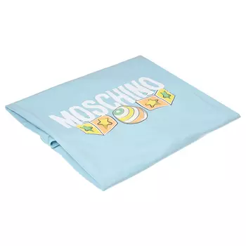 Голубое одеяло с принтом "медвежата", 74x68 см Moschino