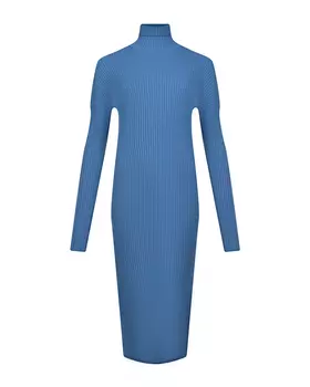 Голубое платье из шерстяного трикотажа MRZ