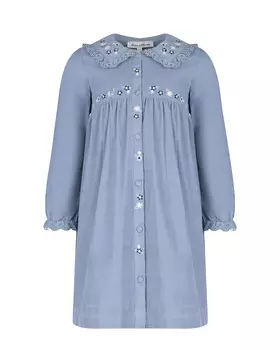 Голубое платье с цветочной вышивкой Tartine et Chocolat детское