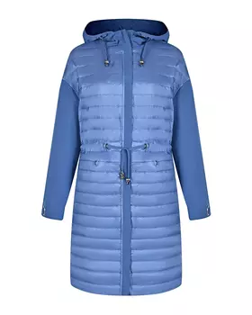 Голубое стеганое пальто с капюшоном Diego M