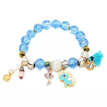 Голубой браслет с единорогом Tais детский