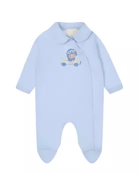 Голубой комбинезон с аппликацией "мальчик в машине" Story Loris