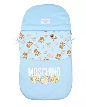 Голубой конверт с принтом "мишки и игрушки", 40x80 см Moschino