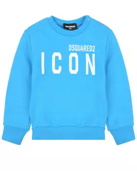 Голубой свитшот с лого Dsquared2
