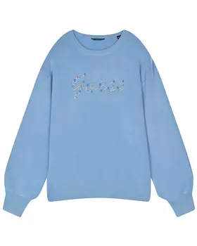 Голубой свитшот с лого из страз Guess детский