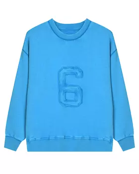 Голубой свитшот с нашивкой MM6 Maison Margiela детский