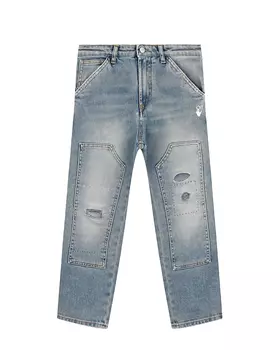 Голубые джинсы с заплаткаим Off-White детские