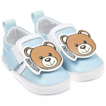 Голубые пинетки-кеды Moschino