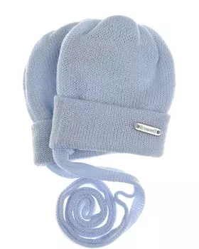 Голубые варежки-царапки из шерсти Il Trenino детские