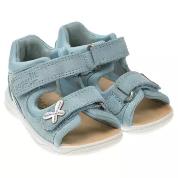 Голубые замшевые босоножки SUPERFIT