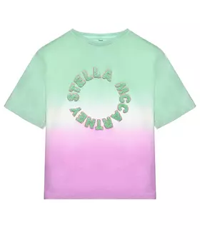 Градиентная футболка с логотипом на груди Stella McCartney