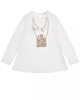 Хлопковая белая туника Monnalisa детская