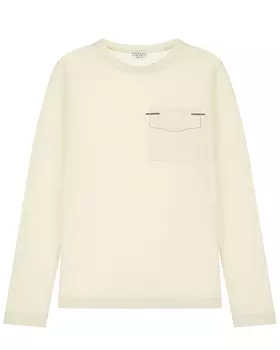 Хлопковая толстовка кремового цвета Brunello Cucinelli детская