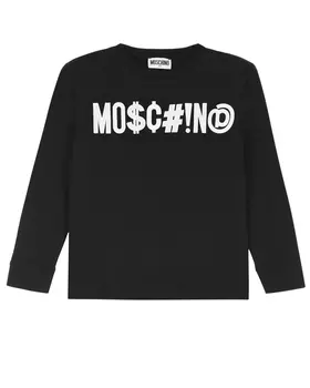Хлопковая толстовка с белым принтом Moschino детская