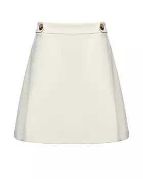 Юбка клешенная белая с пуговицами на поясе Max&Co