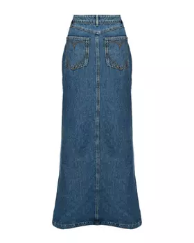 Юбка макси с имитацией "задом наперед", голубая Mo5ch1no Jeans