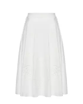 Юбка миди вышивка звезд, белая Chloe