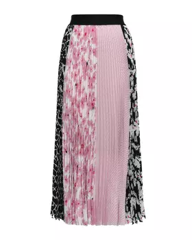 Юбка плиссированная, микс из тканей с разными принтами MSGM