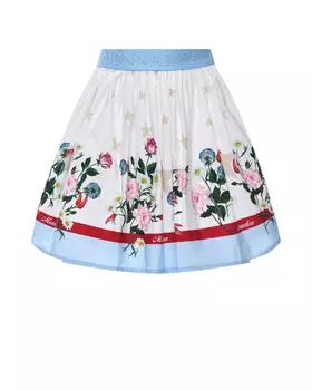 Юбка с принтом "Цветы и зведы" Monnalisa
