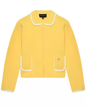 Кардиган с белым кантом, желтый Emporio Armani