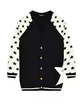 Кардиган с принтом "звезды" Balmain