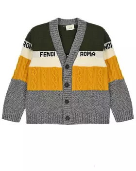 Кардиган в стиле color block Fendi детский