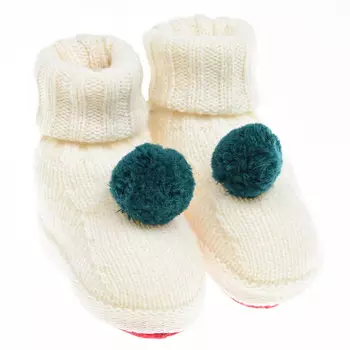 Кашемировые пинетки с помпонами Tomax детские