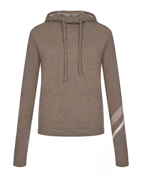 Кашемировый джемпер кофейного цвета с капюшоном FTC Cashmere