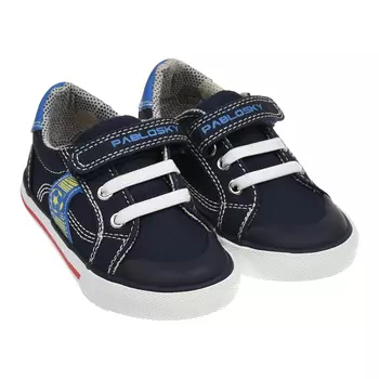 Кеды на липучке с синими деталями, темно-синие PABLOSKY