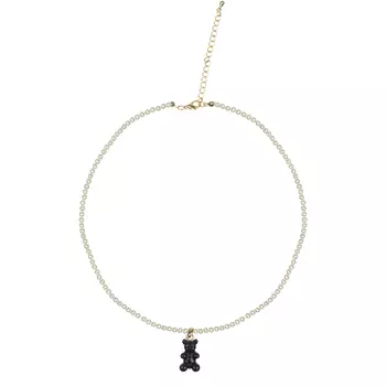 Колье с подвеской "медвежонок", черный Tais детское