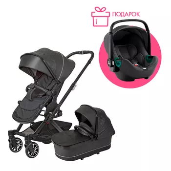 Коляска 2 в 1 Mercedes Benz 215 + автокресло BS 3 i-SIZE, Midnight Grey Hartan