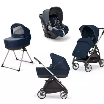 Коляска Electa System Quattro 4 в 1 на шасси Electa Silver Black, Soho Blue Inglesina