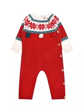 Комбинезон из шерсти и кашемира с помпонами Tomax детский