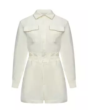 Комбинезон льняной со стразами, белый Forte dei Marmi Couture