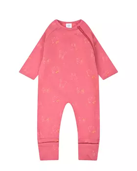 Комбинезон малинового цвета с принтом "лисы и зайцы" Sanetta детский