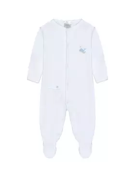 Комбинезон на кнопках, вышивка кит и китенок Lyda Baby