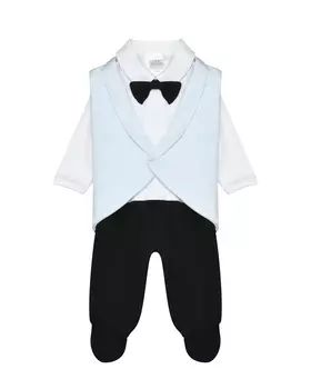 Комбинезон на выписку, имитация костюма с жилетом и бабочкой Lyda Baby