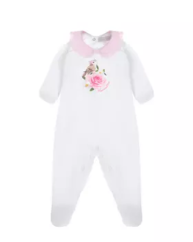 Комбинезон, принт птица с розой Monnalisa