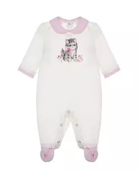 Комбинезон с принтом "Котенок с цветами" Monnalisa детский