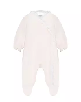 Комбинезон велюровый на кнопках с рюшами Lyda Baby