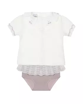 Комплект: белая футболка и бежевые шорты Marlu