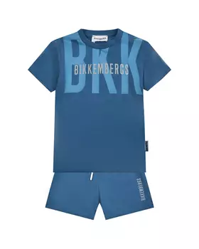 Комплект: футболка и шорты, голубой Bikkembergs