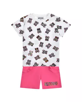 Комплект: футболка и шорты, принт "медвежата" Moschino