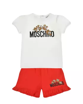 Комплект: футболка и шорты с рюшами Moschino